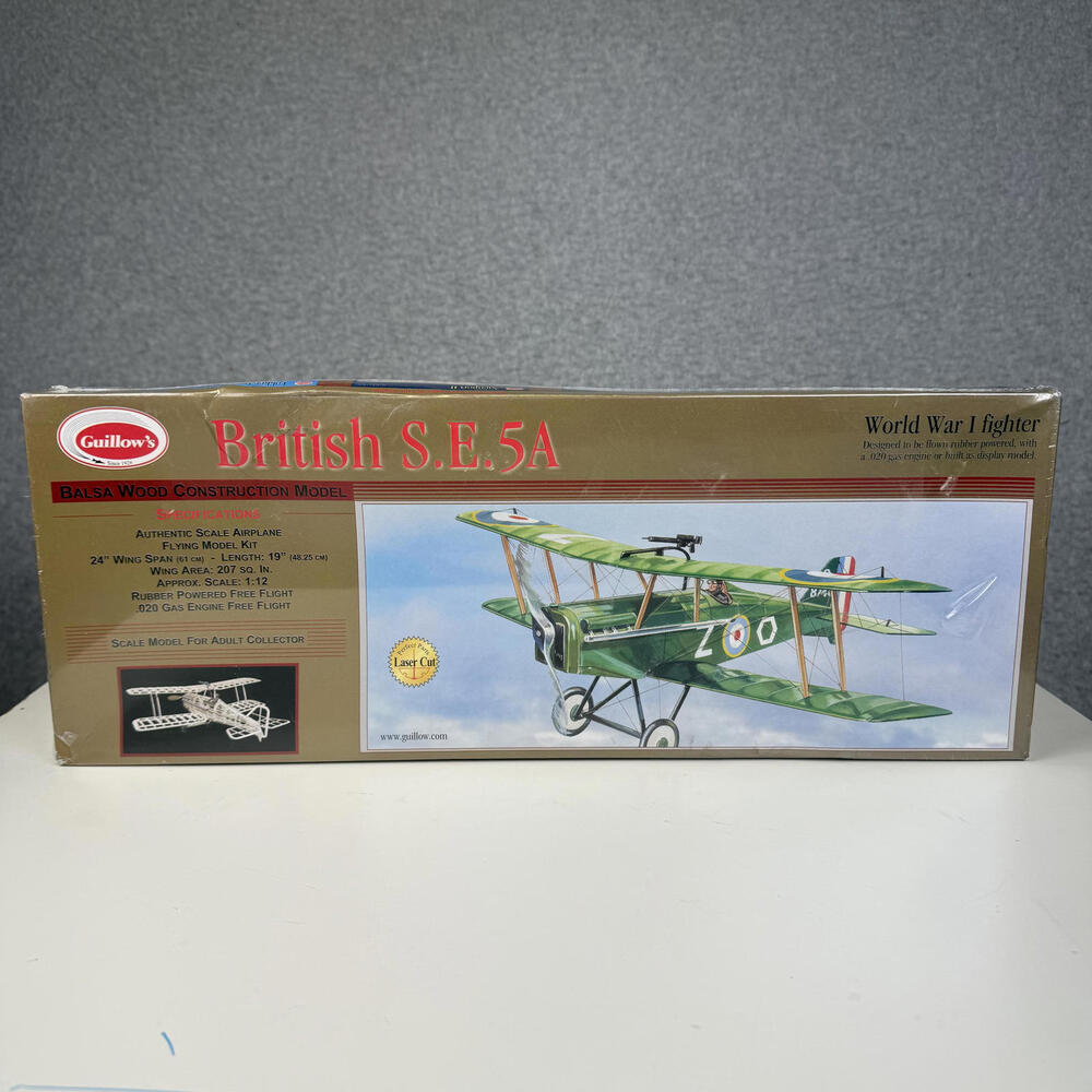 VTG GUILLOWS KIT 202 FLYING MODEL KIT BRITISH S.E.5A WW1 FIGHTER 24"WING SPAN